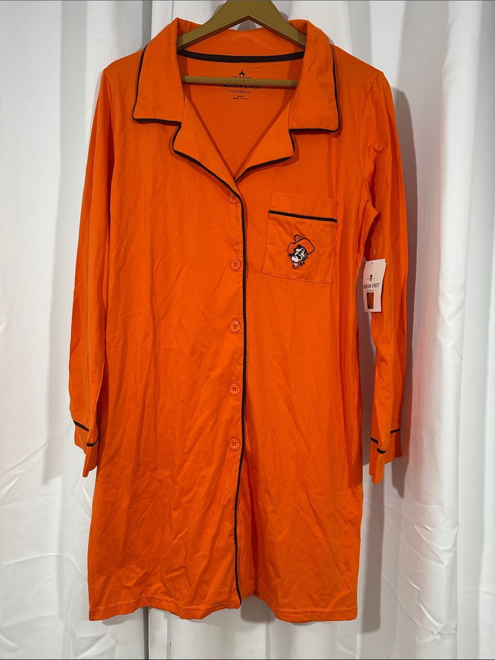NWT Emerson Street Oklahoma State Cowboys Nightshirt OSU Orange Cotton Sleepwear